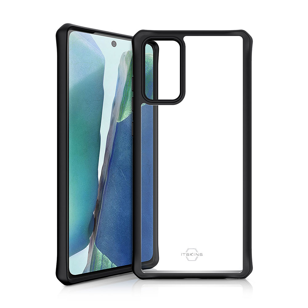 Picture of Samsung Galaxy Note 20 Case | ITSKINS HYBRID SOLID ANTIMICROBIAL Certified Antishock Protection Case for Samsung Galaxy Note 20 6.7 (Plain Black transparent)