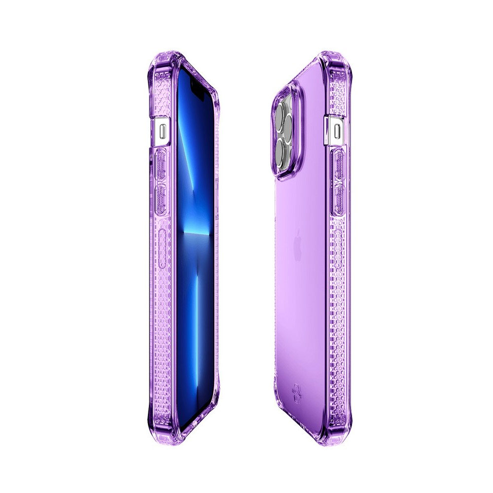 Picture of Apple iPhone 13 Pro Max 6.7 Case | ITSKINS SPECTRUM CLEAR ANTIMICROBIAL Certified Antishock Protection Case for iPhone 13 Pro Max (Light Purple)