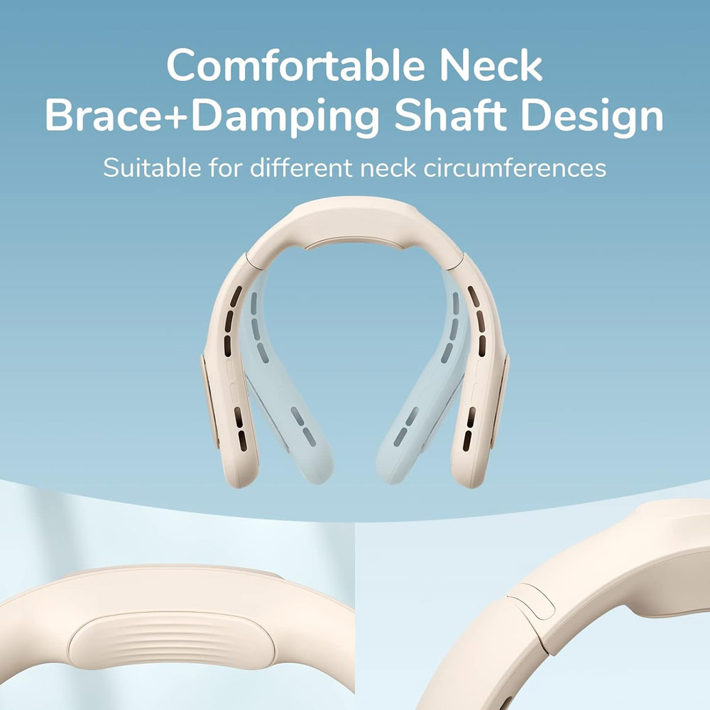 Picture of JISULIFE Malaysia Portable Turbo Dual Air Neck Fan Pro Hands Free Bladeless Fan 4500 mAh Battery Operated Wearable Personal Fan Rechargeable Long Hours Fan for Running Badminton Indoor Court Concert Picnic Camping Outdoor Activity FA35 (Bright Brown)