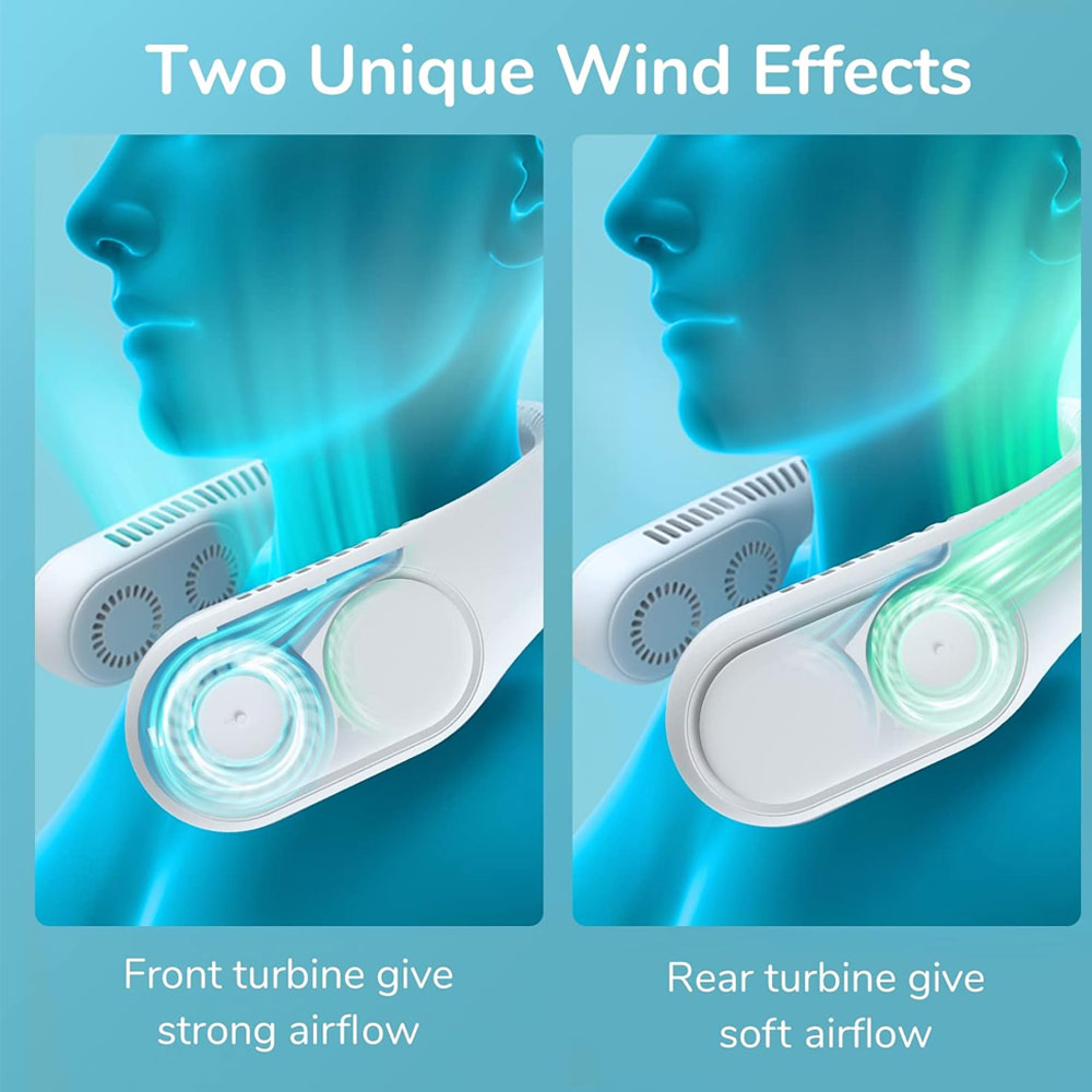 Picture of JISULIFE Malaysia 4 Turbo Bladeless Neck Cooler Portable Neck Fan Hands Free Bladeless Fan 4000mAh Battery Operated Wearable Personal Fan Leafless Rechargeable Headphone Design USB Powered Desk Fan 3 Speeds for Running Badminton Indoor Court Concert Picnic Camping Outdoor Activity FA12R (Grey)