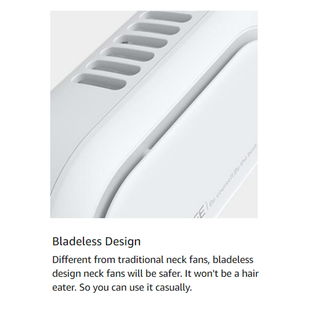 Picture of JISULIFE Malaysia 4 Turbo Bladeless Neck Cooler Portable Neck Fan Hands Free Bladeless Fan 4000mAh Battery Operated Wearable Personal Fan Leafless Rechargeable Headphone Design USB Powered Desk Fan 3 Speeds for Running Badminton Indoor Court Concert Picnic Camping Outdoor Activity FA12R (Grey)