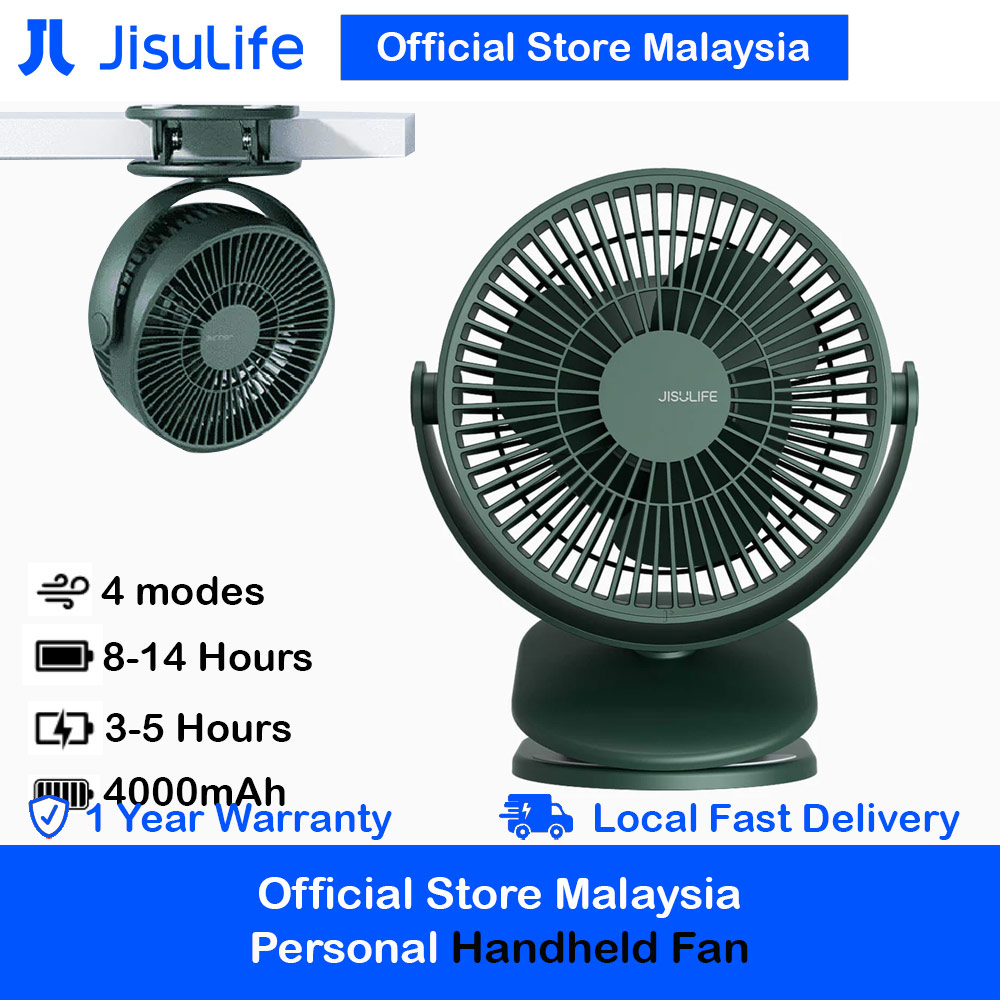 Picture of Jisulife Malaysia Child Safe Low Noise Removeable Washable 360 Rotatable 4 Speed Mode Desktop Hang Clip Fan Rechargeable 4000mAh For Home Office Outdoor Travel Portable Children Baby Stroller FA18S(Green) Red Design- Red Design Cases, Red Design Covers, iPad Cases and a wide selection of Red Design Accessories in Malaysia, Sabah, Sarawak and Singapore 
