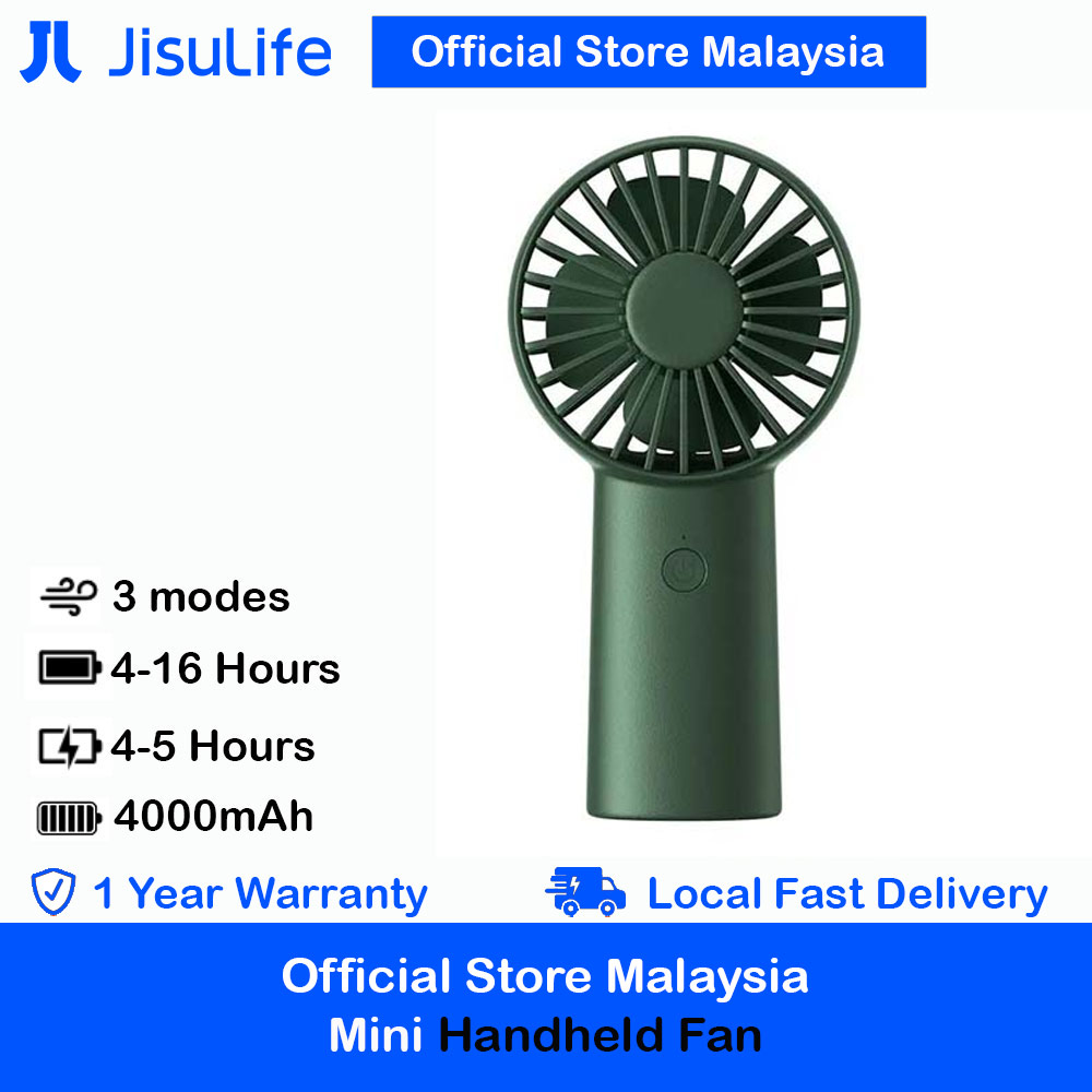 Picture of Jisulife Malaysia 3 Speed Wind Handheld Fan Portable Rechargeble 4000mAh Fan Kipas for Home Office Travel Outdoor Indoor Activity (Green) Red Design- Red Design Cases, Red Design Covers, iPad Cases and a wide selection of Red Design Accessories in Malaysia, Sabah, Sarawak and Singapore 