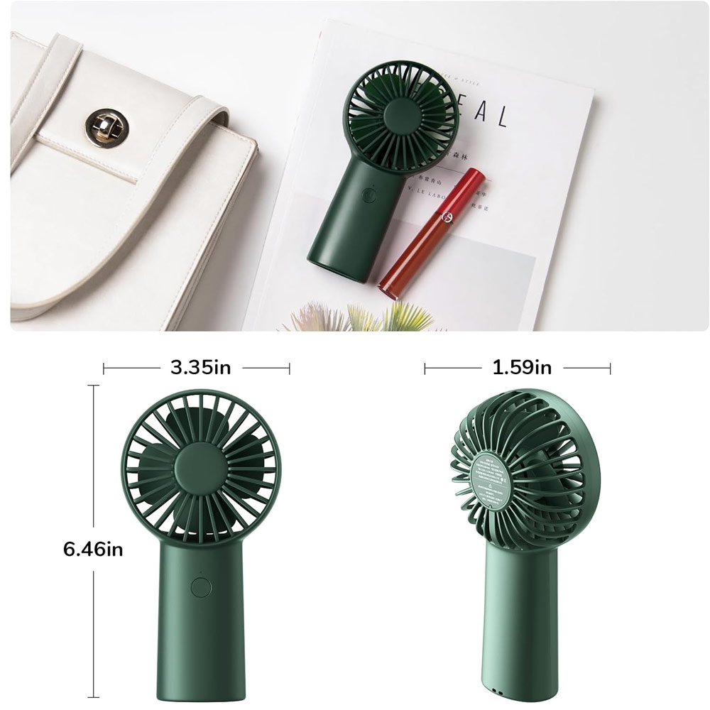 Picture of Jisulife Malaysia 3 Speed Wind Handheld Fan Portable Rechargeble 4000mAh Fan Kipas for Home Office Travel Outdoor Indoor Activity (Green)