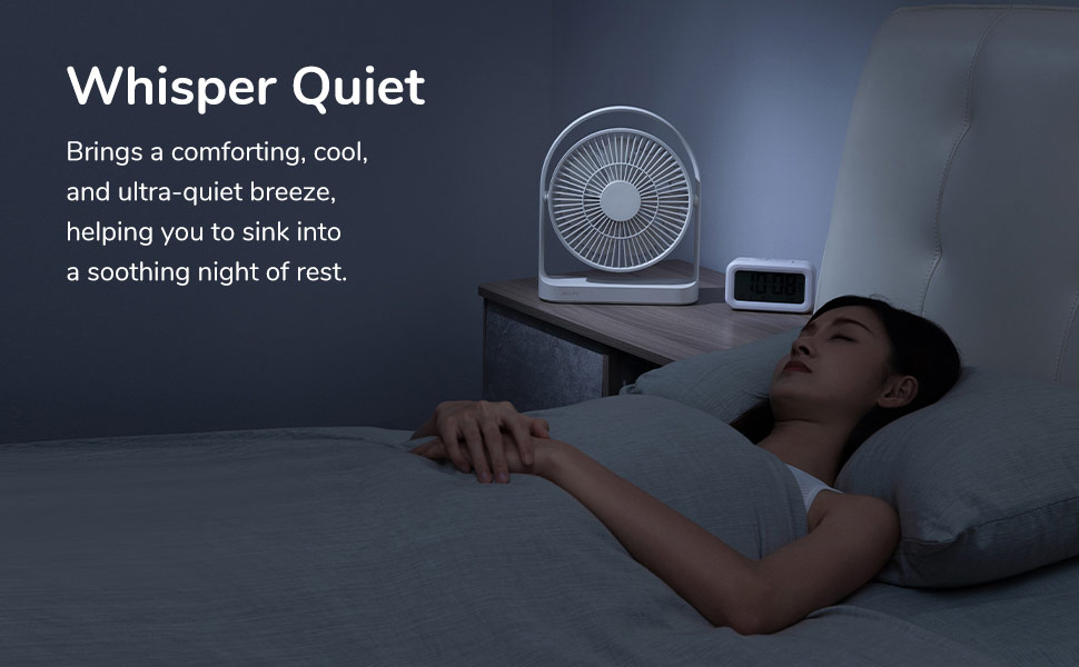 Picture of JISULIFE Malaysia Desk Fan Portable Timer Setting Rotation Desktop Fan 8000mAh USB-C Rechargeable Electric Table Fan for Office Room Travel Outdoor Indoor Picnic Life 5Plus FA27 (Light Grey)