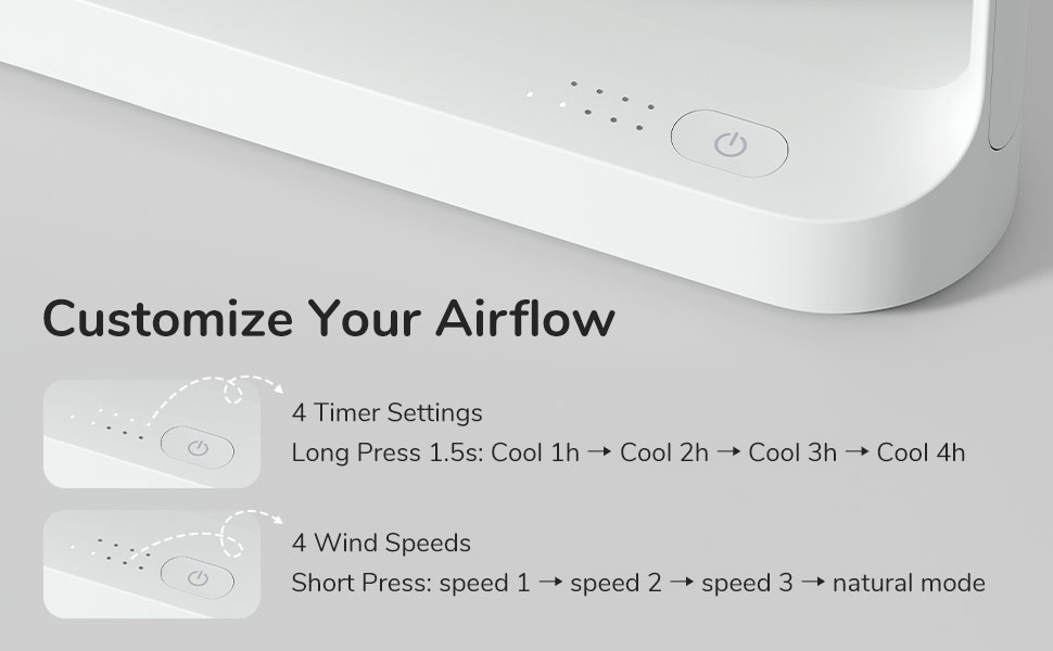 Picture of JISULIFE Malaysia Desk Fan Portable Timer Setting Rotation Desktop Fan 8000mAh USB-C Rechargeable Electric Table Fan for Office Room Travel Outdoor Indoor Picnic Life 5Plus FA27 (Light Grey)