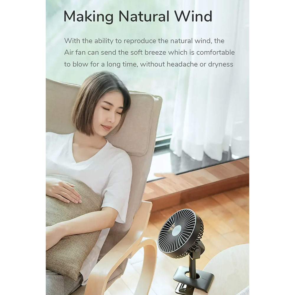 Picture of JISULIFE Malaysia Clip On  Desk Fan Portable Desktop Fan 4000mAh USB-C Rechargeable for Office Room Travel Outdoor Indoor FA7B (Silver)