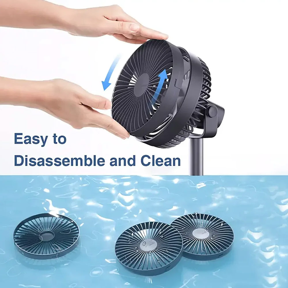 Picture of JISULIFE Malaysia Clip On  Desk Fan Portable Desktop Fan 4000mAh USB-C Rechargeable for Office Room Travel Outdoor Indoor FA7B (Silver)