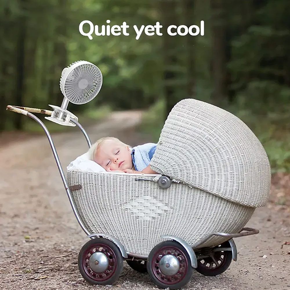 Picture of JISULIFE Malaysia Clip On  Desk Fan Portable Desktop Fan 4000mAh USB-C Rechargeable for Office Room Travel Outdoor Indoor FA7B (Silver)