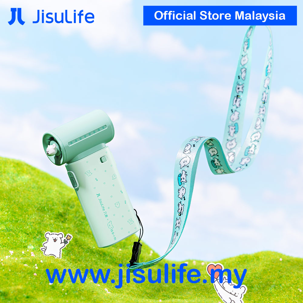 Picture of Jisulife Malaysia Maltese Series Life9 Handheld Fan Ultra Mini Compact Small Pocket Size Portable Handheld Fan Kipas Pegang Tangan Angin Kuat (5000mah Green)