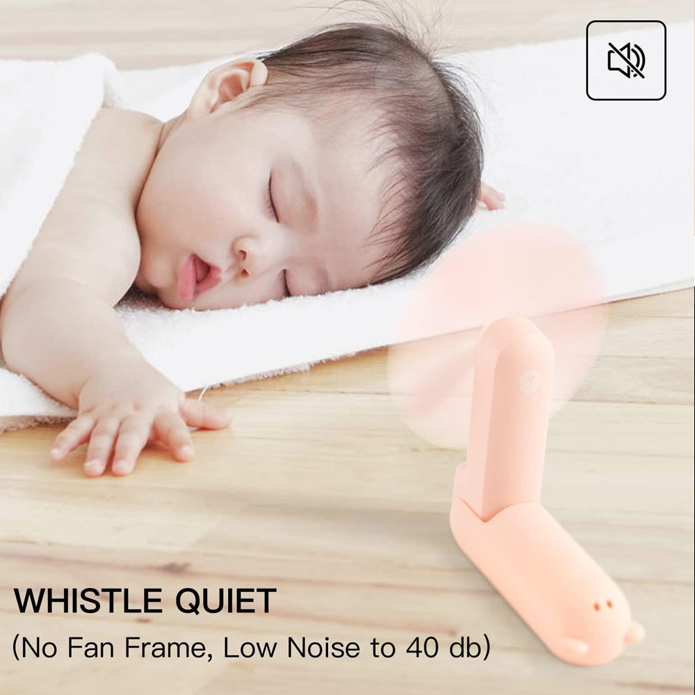 Picture of Jisulife Malaysia 3 in 1 Mini Handheld Fan USB Rechargeable Fan Power Bank with Flash Light for Office OutdoorTravel Hiking Camping  Concert Indoor Court F8X (Pink)