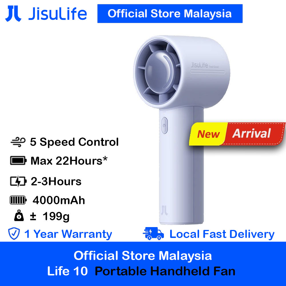 Picture of Jisulife Life 10 Portable Handheld Fan 5 Speed Mode Easy Carry Turbo Wind Speed Fan Kipas Jisulife (Blue) Red Design- Red Design Cases, Red Design Covers, iPad Cases and a wide selection of Red Design Accessories in Malaysia, Sabah, Sarawak and Singapore 