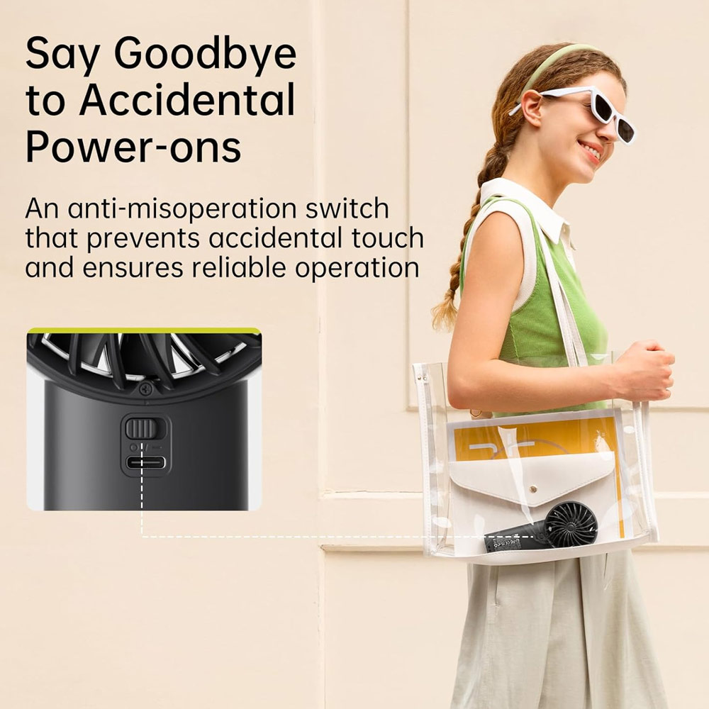 Picture of Jisulife Malaysia Powerful Handheld Fan Life4 Powerful Portable Fan with LED Display (3600mAh Black)