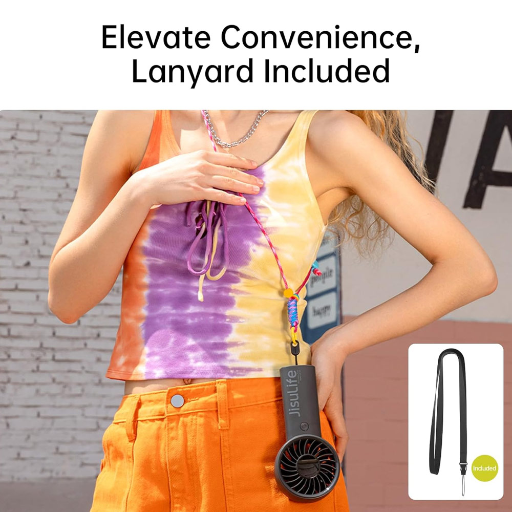 Picture of Jisulife Malaysia Powerful Handheld Fan Life4 Powerful Portable Fan with LED Display (5000mAh Black)