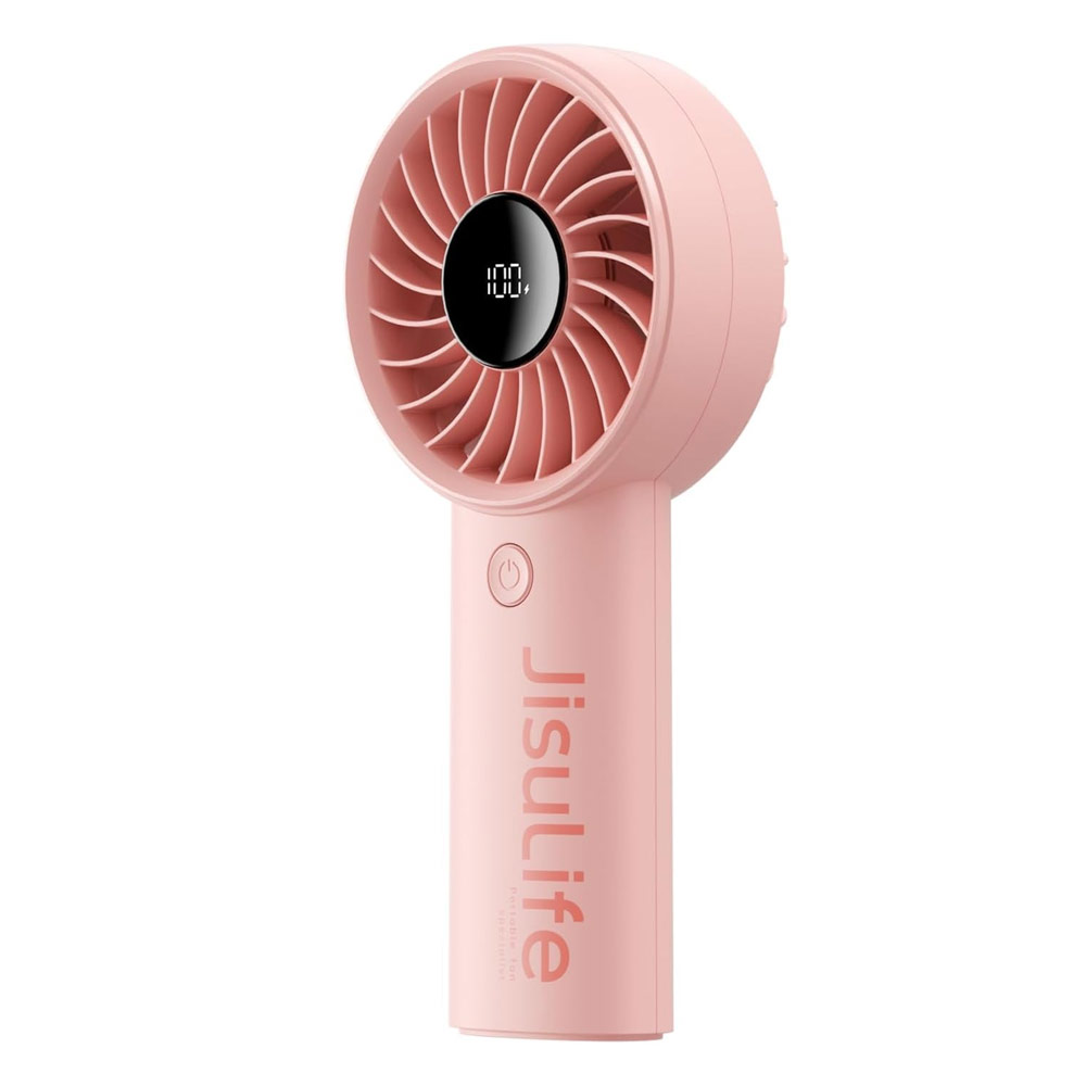 Picture of Jisulife Malaysia Powerful Handheld Fan Life4 Powerful Portable Fan with LED Display (5000mAh Pink)