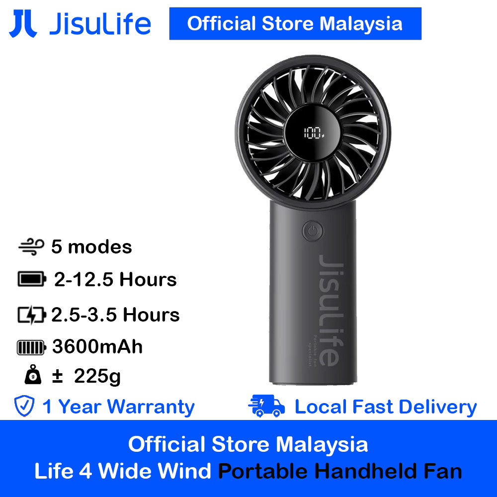Picture of Jisulife Malaysia Powerful Handheld Fan Life4 Powerful Portable Fan with LED Display (3600mAh Black) Red Design- Red Design Cases, Red Design Covers, iPad Cases and a wide selection of Red Design Accessories in Malaysia, Sabah, Sarawak and Singapore 