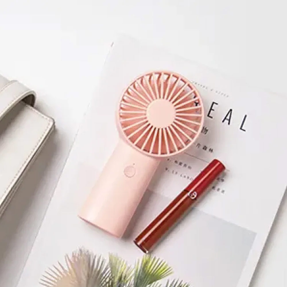 Picture of Jisulife Malaysia 3 Speed Wind Handheld Fan Portable Rechargeble 4000mAh Fan Kipas for Home Office Travel Outdoor Indoor Activity (Pink)