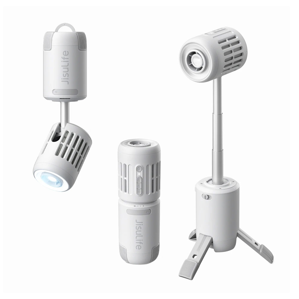 Picture of JISULIFE 2025 Outdoor Fan Ultra1 Rechargeable Turbo Jet Fan Handheld Ceiling Desk Fans With 3 Lighting Modes Power Bank (Light Grey)