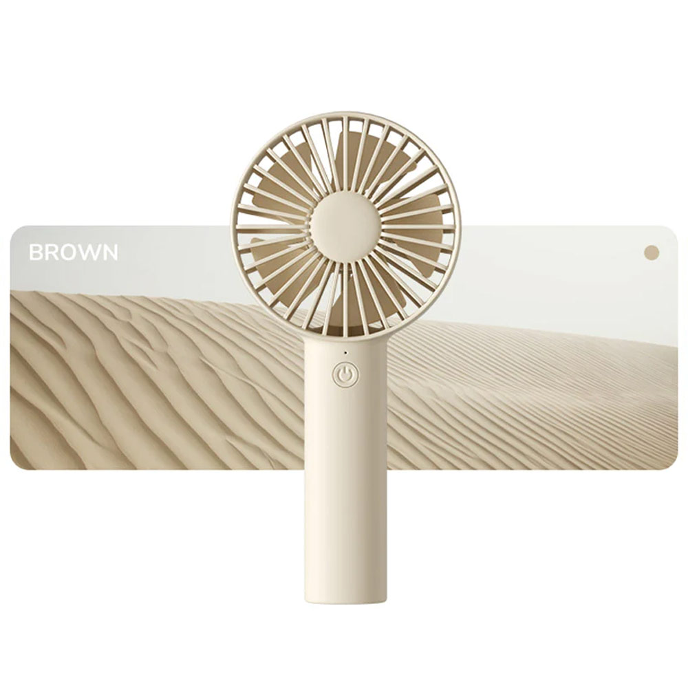 Picture of Jisulife Malaysia 3 Speed Wind Portable Fast Charge Rechargeble 2000mAh Handheld Fan for Outdoor Indoor Badminton Court Concert Picnic Camping FA21 (Brown)