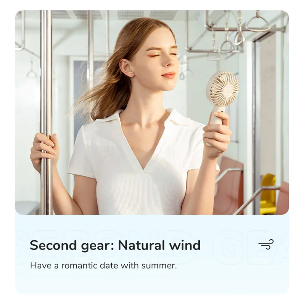 Picture of Jisulife Malaysia 3 Speed Wind Portable Fast Charge Rechargeble 2000mAh Handheld Fan for Outdoor Indoor Badminton Court Concert Picnic Camping FA21 (Brown)