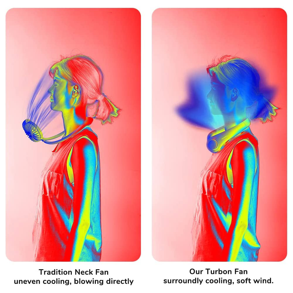 Picture of JISULIFE Malaysia Portable Neck Fan Hands Free Bladeless Fan 4000 mAh Battery Operated Wearable Personal Fan Leafless Rechargeable Headphone Design USB Powered Desk Fan 3 Speeds  for Running Badminton Indoor Court Concert Picnic Camping Outdoor Activity FA14  (Green)