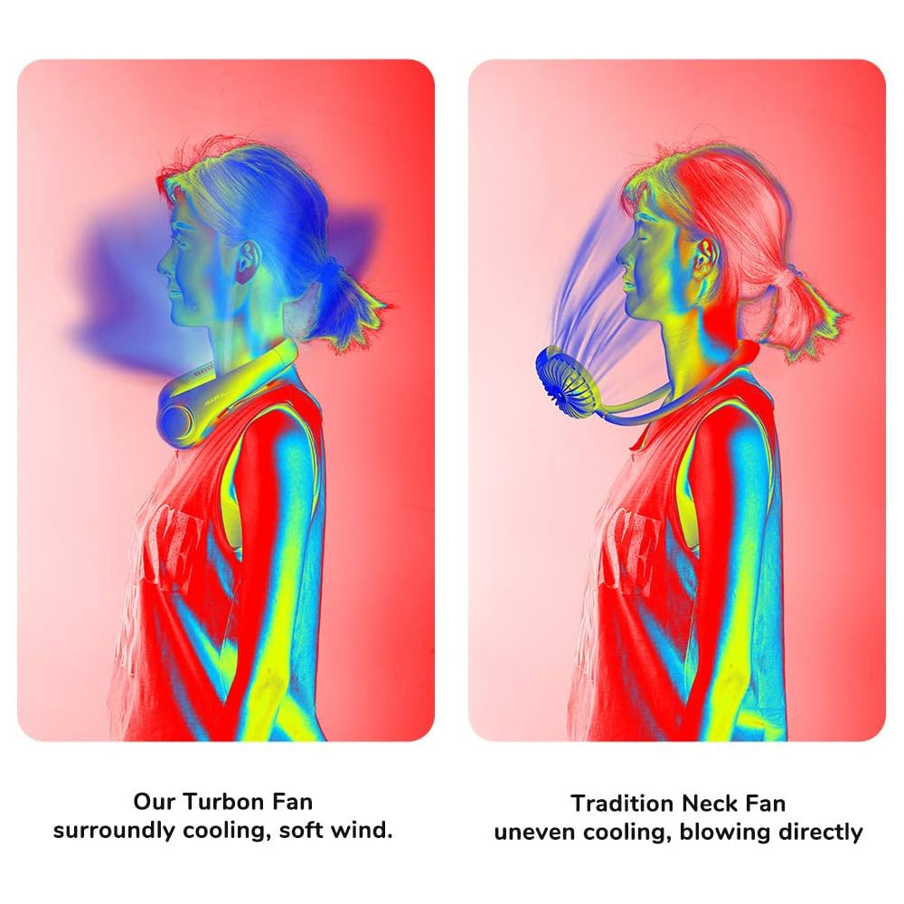 Picture of JISULIFE Malaysia Portable Neck Fan Hands Free Bladeless Fan 4000 mAh Battery Operated Wearable Personal Fan Leafless Rechargeable Headphone Design USB Powered Desk Fan 3 Speeds for Running Badminton Indoor Court Concert Picnic Camping Outdoor Activity FA14 (Grey)