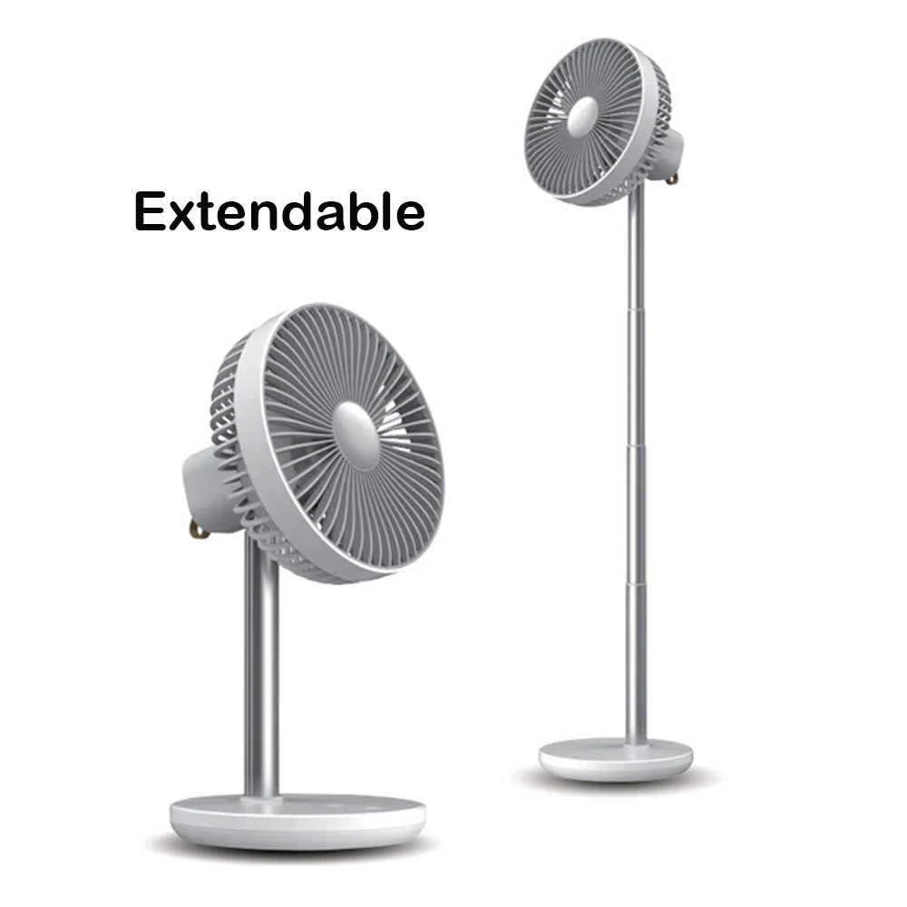 Picture of JISULIFE Malaysia Oscillating Rotation Desk Fan Portable Timer Setting Extendable Desktop Fan 8000mAh USB-C Rechargeable Electric Table Fan for Office Room Travel Outdoor Indoor Picnic FA13P (White)
