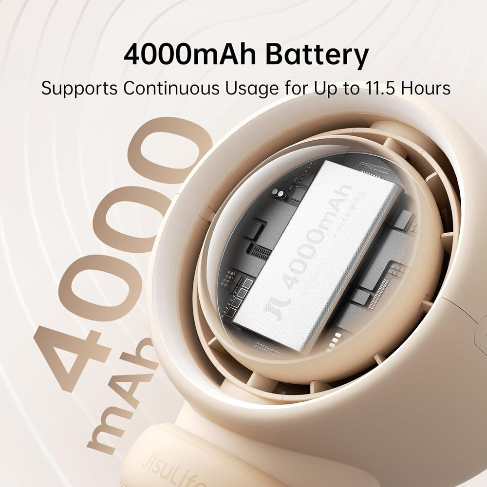 Picture of Jisulife Malaysia Life2 Child Baby Safe Stroller Car Seat Rotatable Flexible Tripod Rechargeable Bladeless Fan (Brown)