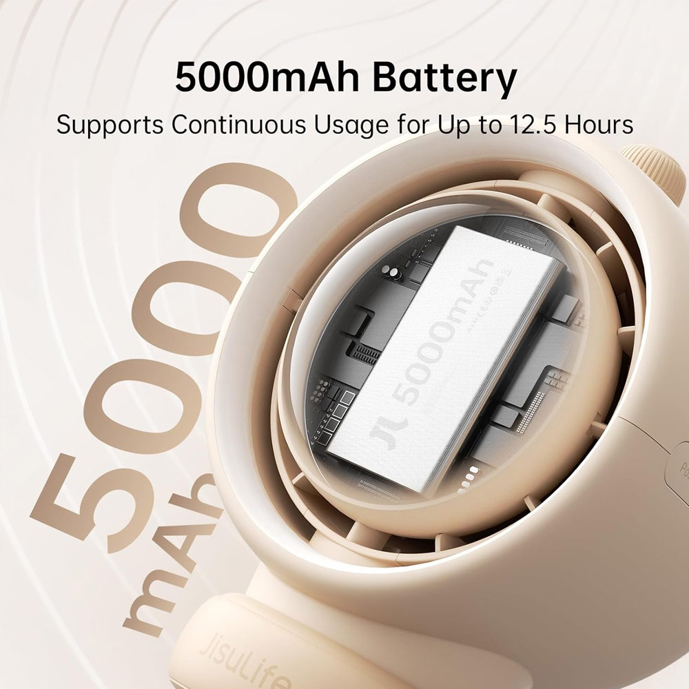 Picture of Jisulife Malaysia Life2 S Child Baby Safe Stroller Car Seat Auto OscillatingFlexible Tripod Rechargeable Bladeless Fan (Brown)