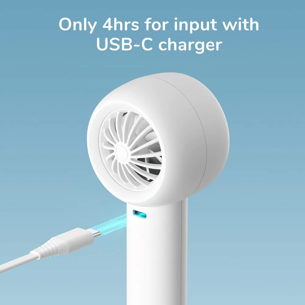 Picture of Jisulife Malaysia 3 Speed Turbo Strong Wind Portable Fast Charge Rechargeble 4500mAh Hidden Blade Handheld Mini Fan for Outdoor Indoor Badminton Court Concert Picnic Camping FA42 (Green)