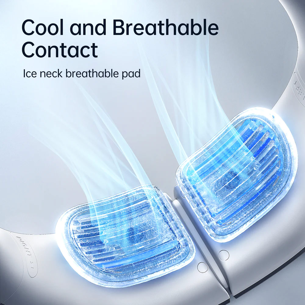 Picture of JISULIFE Malaysia Super Power High Speed Air Neck Cooler Portable Neck Fan Hands Free Bladeless Fan 5000mAh Battery Operated Wearable Personal Fan Leafless Rechargeable Headphone Design 100 Speed Neck Fan FA45 (Silver Grey)