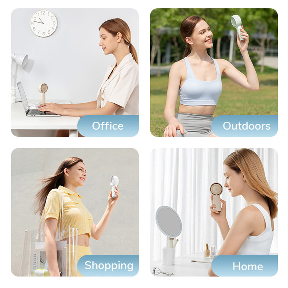 Picture of Jisulife Malaysia Turbocharged 3 Speed Portable Fast Charge Rechargeble 4000mAh Hidden Blade High Quality Handheld Mini Fan for Outdoor Indoor Badminton Court Concert Picnic Camping FA43 ( Brown)