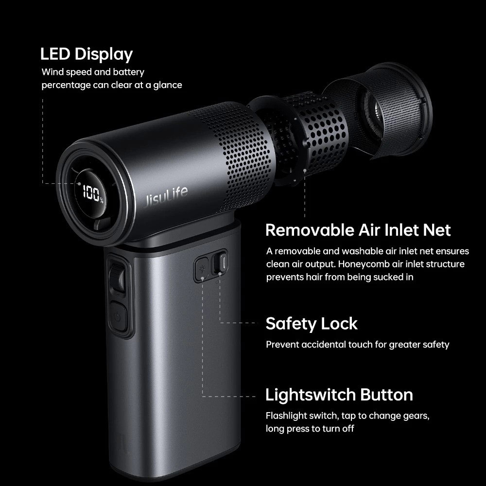 Picture of Jisulife Malaysia Handheld Fan Ultra 2 100 Speed Super Turbo Strong Wind High Quality Portable Powerbank 9000mAh LED Display (Bright Brown)