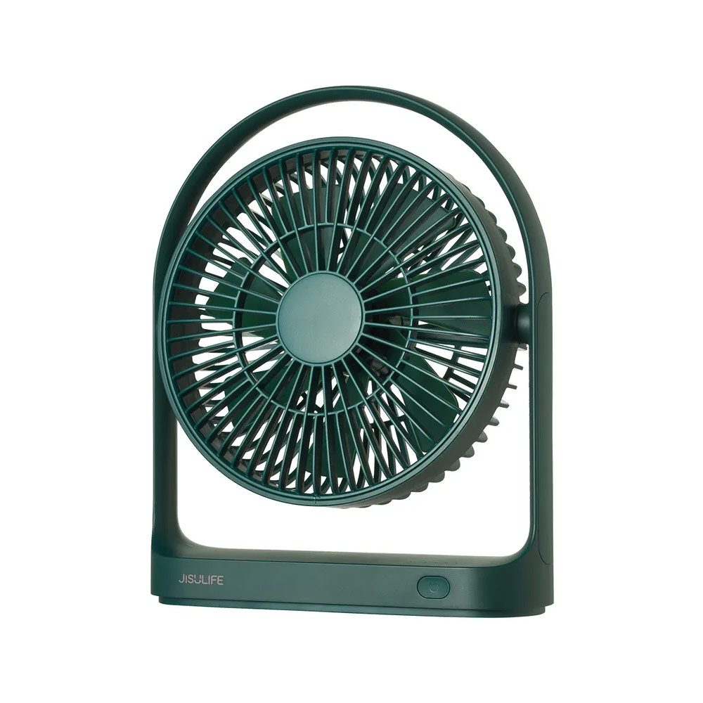 Picture of JISULIFE Malaysia Desk Fan Small Portable Desktop Fan Strong Airflow Ultra Quiet 4000mAh USB Rechargeable Electric Table Fan for Office Room Travel Outdoor Indoor Picnic Camping (Green)