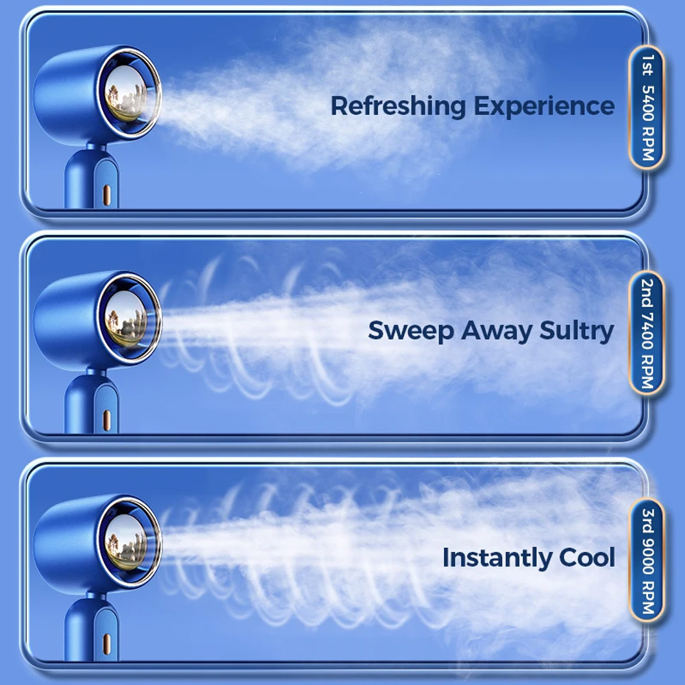 Picture of Joyroom JR-CY453 USB-C 3 Speed Hold and Stand On Desk Folding Handheld Fan 3000mAh (Green)