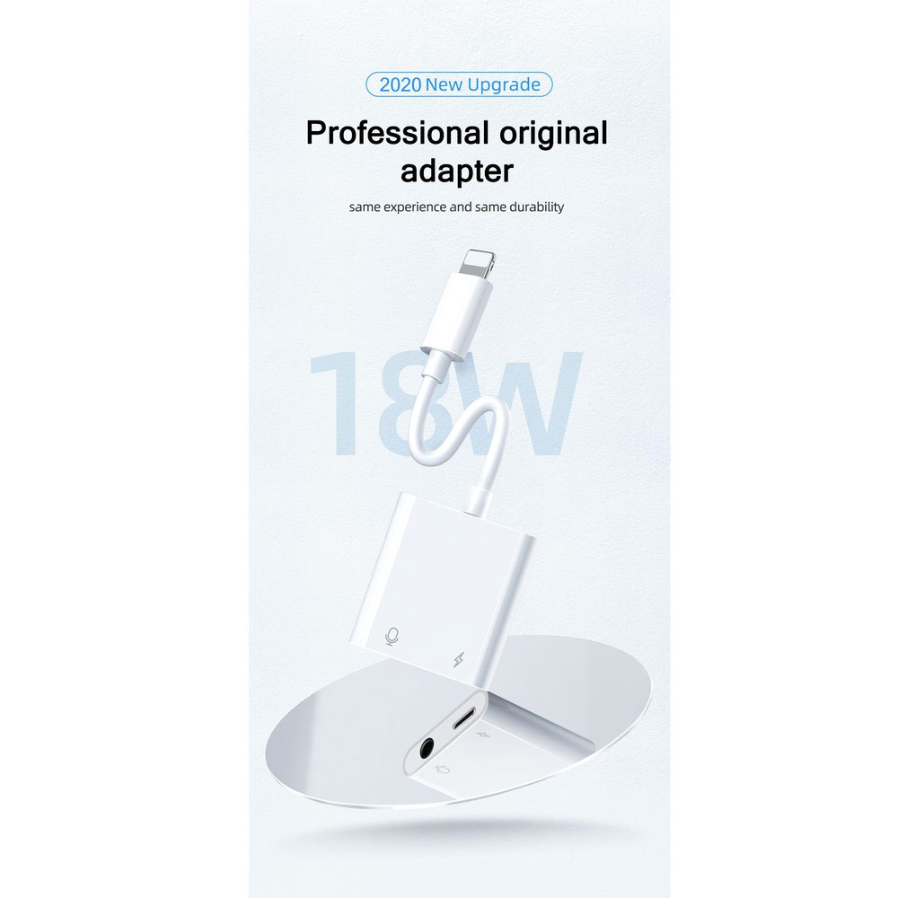 Picture of Apple iPhone 12 Pro Max 6.7  | Joyroom Lightning to 3.5 mm Headphone Jack and 18W Lightning Charging Adapter Listening and Calling for iPhone 8 Plus iPhone XS iPhone 11 Pro Max iPhone 12 Pro Max 13 Pro Max 14 Pro Max