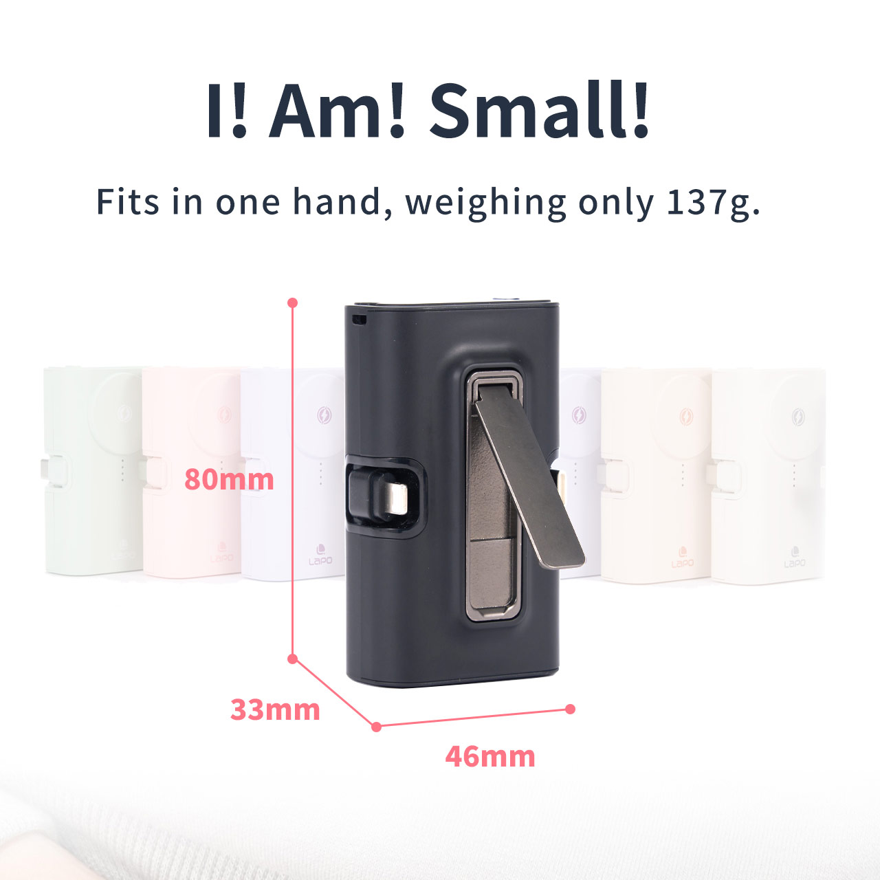 Picture of Lapo iWatch Powerbank Pocket Mini Small Size Powerbank 20W Fast Charge with Type-C Connector Apple Watch Powerbank (Black)