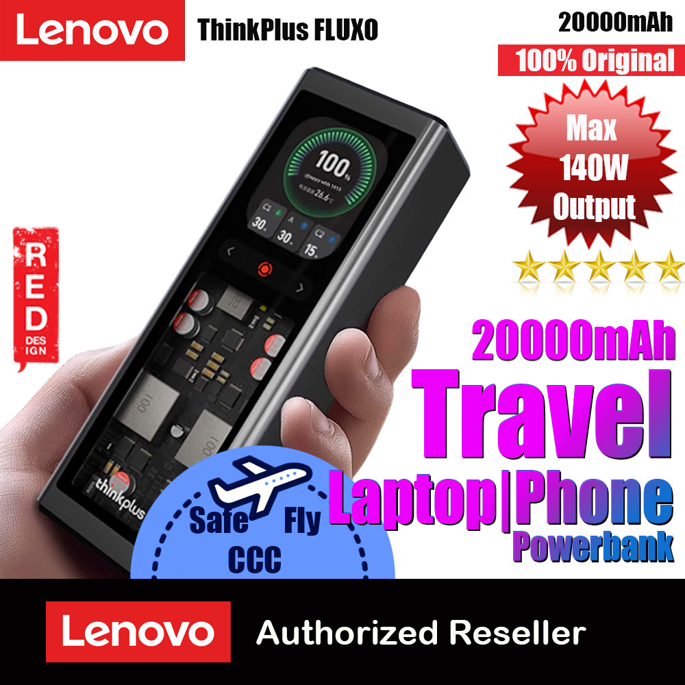 Picture of Lenovo Thinkplus Fluxo CCC 3C Certified Laptop Notebook Travel Power Bank Mini Size 140W Output 20000mAh Red Design- Red Design Cases, Red Design Covers, iPad Cases and a wide selection of Red Design Accessories in Malaysia, Sabah, Sarawak and Singapore 