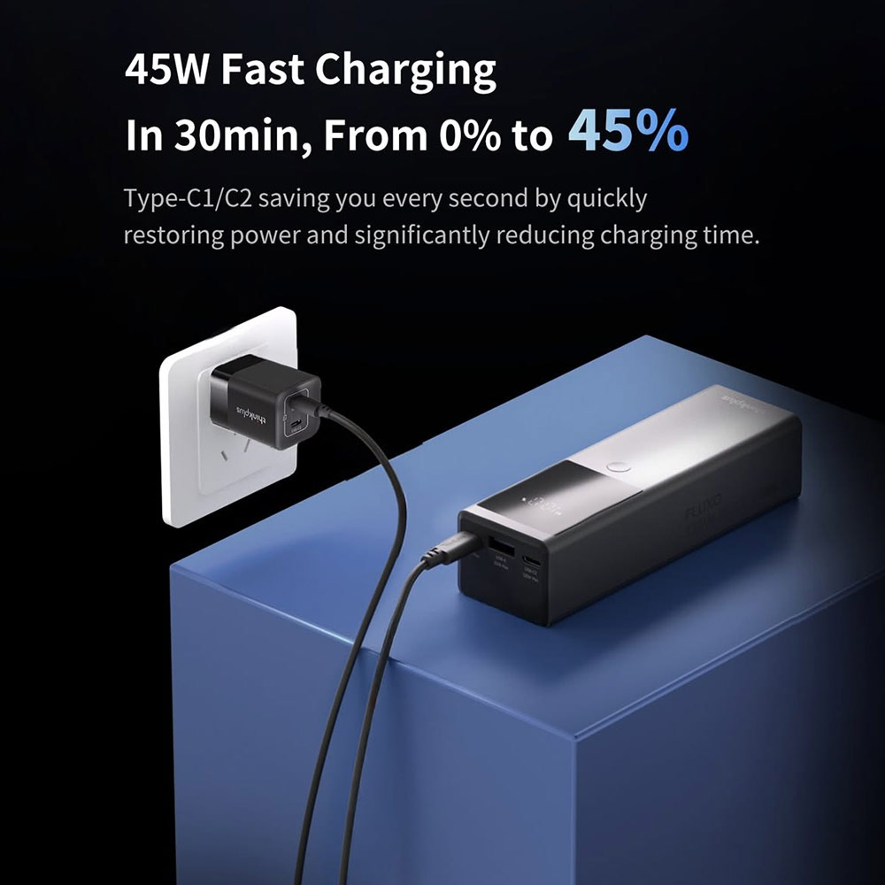 Picture of Lenovo Thinkplus Fluxo CCC 3C Certified Laptop Notebook Travel Power Bank Mini Size 125W Output 12800mAh