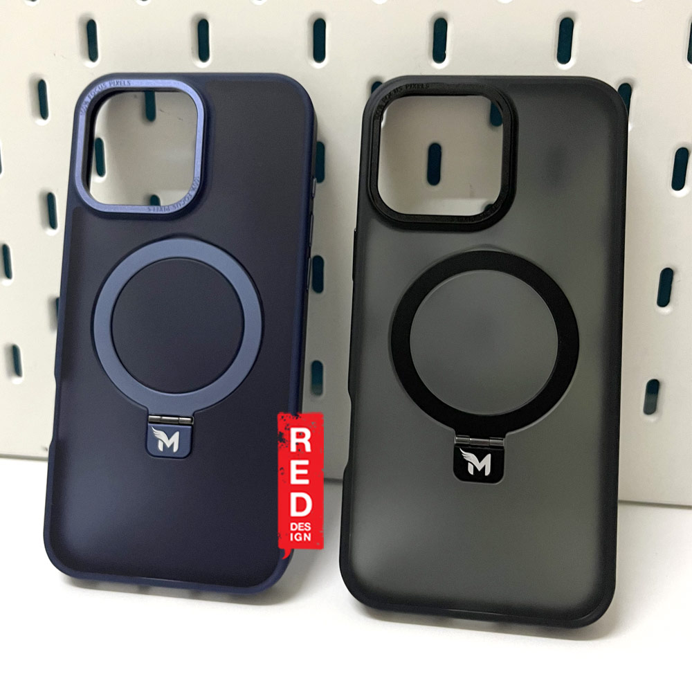 Picture of Apple iPhone 16 Pro Max 6.9 Case | Machino View KS Kickstand Magnetic Compatible Metal Lens Frame Drop Protection Case for iPhone 16 Pro Max 6.9 (Navy)