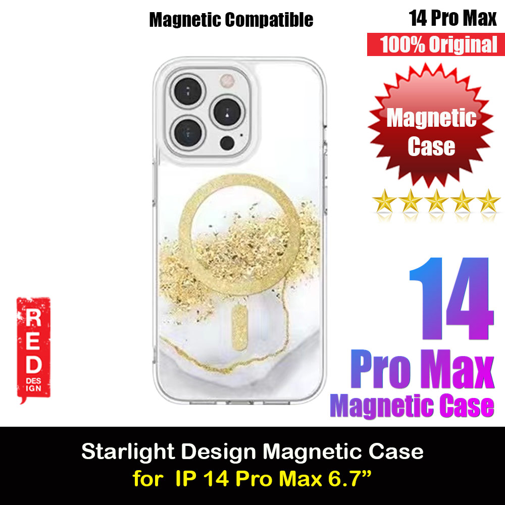 Picture of Red Design Choices Starlight Shining Magnetic Magsafe Compatible Case for Apple iPhone 14 Pro Max 6.7 (Gold White Marble) Apple iPhone 14 Pro Max 6.7- Apple iPhone 14 Pro Max 6.7 Cases, Apple iPhone 14 Pro Max 6.7 Covers, iPad Cases and a wide selection of Apple iPhone 14 Pro Max 6.7 Accessories in Malaysia, Sabah, Sarawak and Singapore 