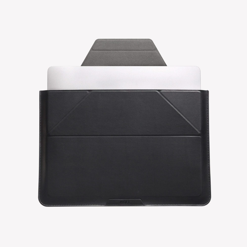 Picture of Apple Macbook Air 13\" | MOFT Carry Sleeve Standable Design PU Leather for Macbook Air 13 M1 2020 2021 Macbook Pro 13 2020 2021 13 inches Laptop Dell XPS13 Microsoft Surface Pro 7 (Night Black)