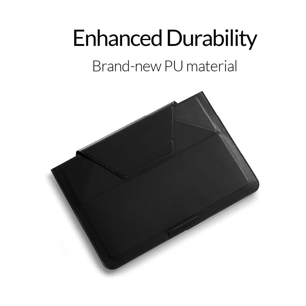 Picture of Apple Macbook Air 13\" | MOFT Carry Sleeve Standable Design PU Leather for Macbook Air 13 M1 2020 2021 Macbook Pro 13 2020 2021 13 inches Laptop Dell XPS13 Microsoft Surface Pro 7 (Night Black)