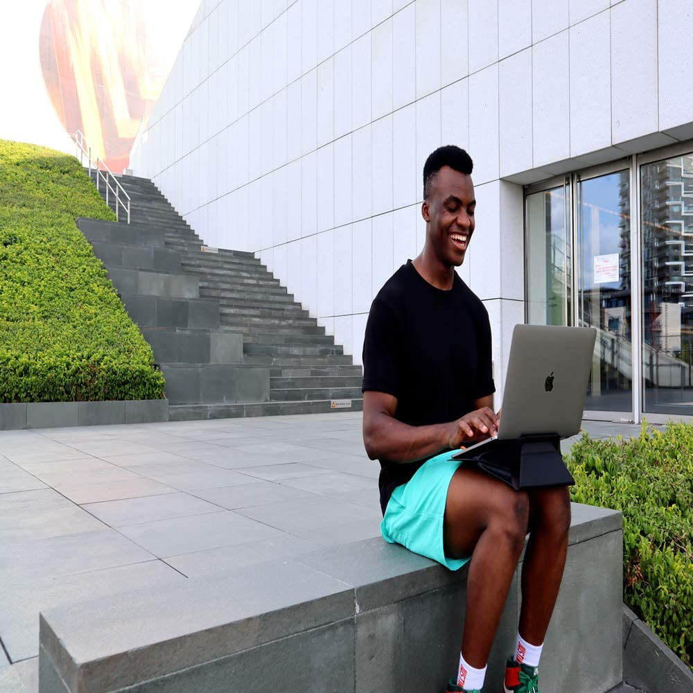 Picture of Apple Macbook Air 13\" | MOFT Carry Sleeve Standable Design PU Leather for Macbook Air 13 M1 2020 2021 Macbook Pro 13 2020 2021 13 inches Laptop Dell XPS13 Microsoft Surface Pro 7 (Night Black)