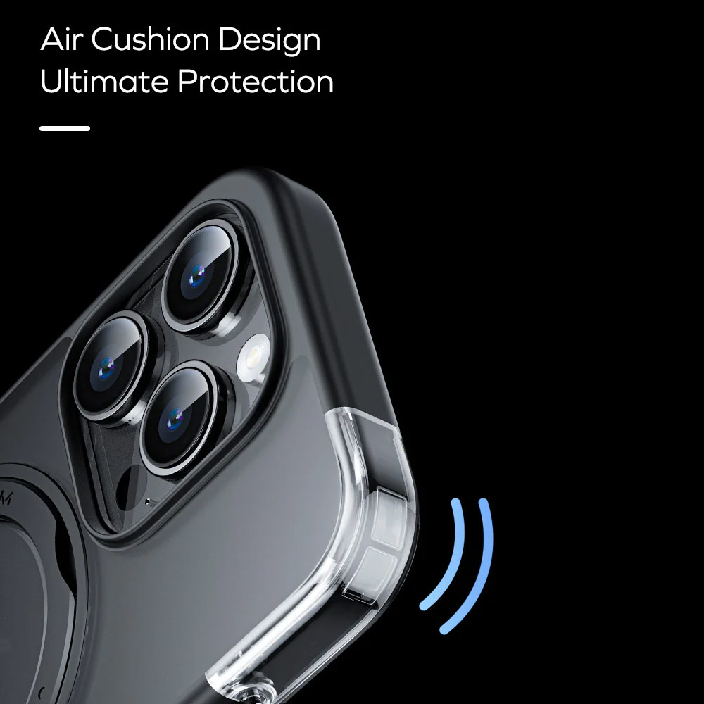 Picture of Apple iPhone 15 Pro Max 6.7 Case | Momax CaseForm Roller Magnetic Case with Rotatable Stand Drop Protective Case iPhone 15 Pro Max 6.7 (Matte Gray)