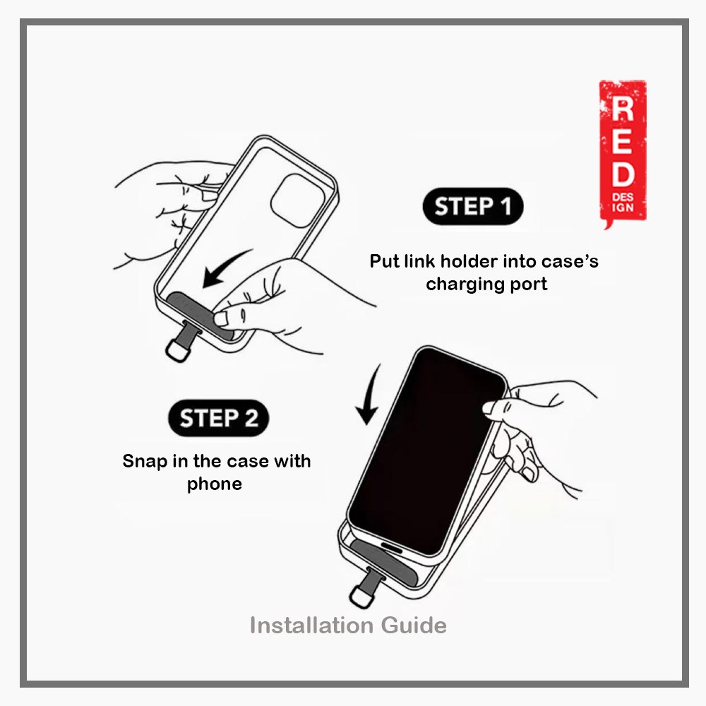 Picture of Red Design Selected Wrist Strap for phone (Pink Line)