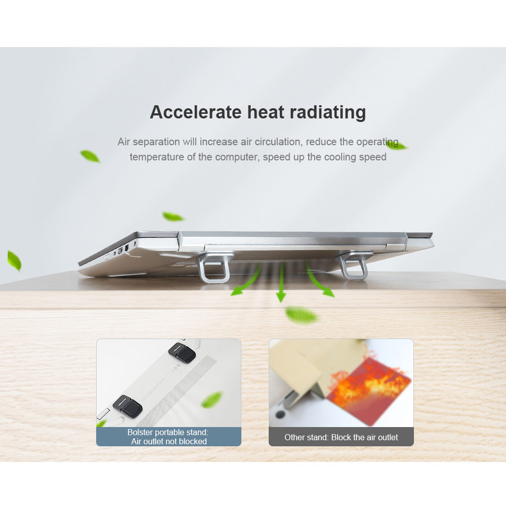 Picture of Nillkin Bolster Laptop Tablet Mini Stand Foldable Portable Stand Holder Heat Dissipation for Laptop Notebook (Black)