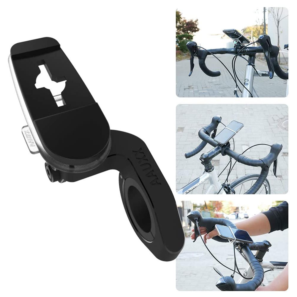 Picture of AAUXX Original iRing Universal Phone Grip and Stand Original iRing with iRing Bike Mount Can Attach Action cam! Works with iRing Original Adjustable Bike Handlebar Cradle for iPhone, Samsung, Android Phones (Jet Black)