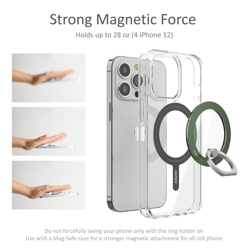 Picture of AAUXX iRing Mag Magnetic Ring Holder Phone Grip and Kickstand Stand Compatible with Magsafe (Alpine Green)