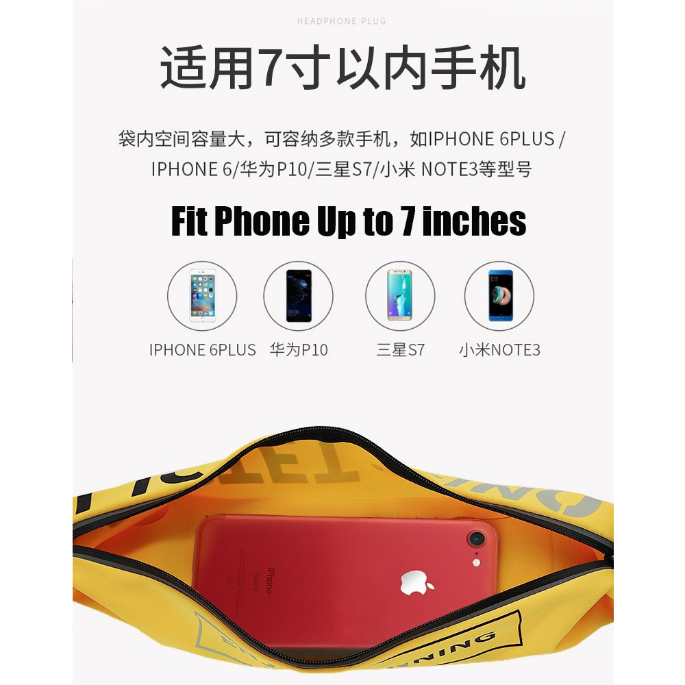 Picture of Pictet Fino Nylon Lycra Elastic Water Splash Proof Sweat Proof Belt Running Belt Waist Bag with Reflective Sticker (Black)